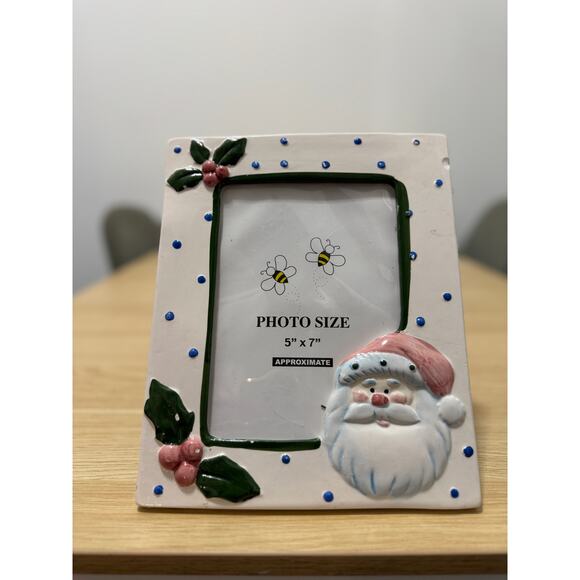 Hermitage Pottery CHRISTMAS Santa Picture Frame VINTAGE - Picture 2 of 7